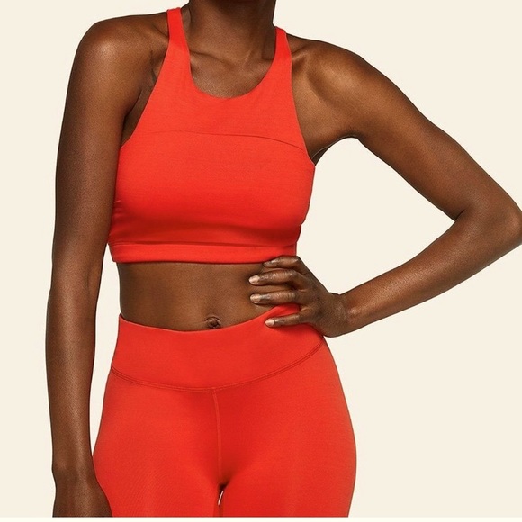 ❤️Outdoor Voices Red TechSweat Flex Set 7/8 Bra Tank Leggings pants yoga fitness - Picture 6 of 12